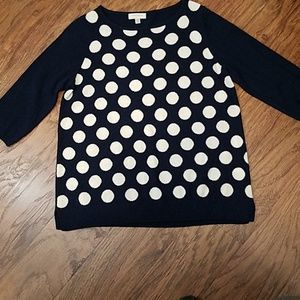 Nordstroms Cashmere blue polka dot sweater XL